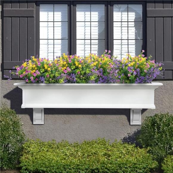 12 Pcs Artificial Flowers Outdoor, Faux Artificial Plants UV Resistant Plastic - Picture 4 of 8